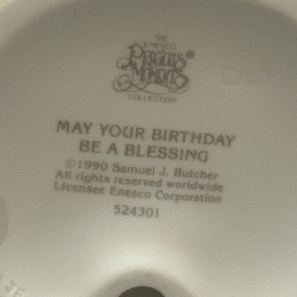 Precious Moments May Your Birthday Be a Blessing Figure Enesco VTG 1990  NO BOX - Picture 5 of 6